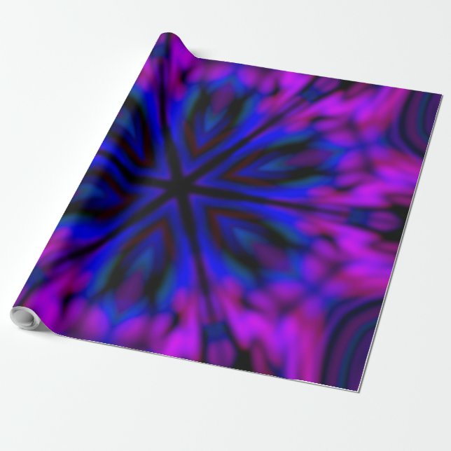 Schöner LILA PINK BLUE MANDALA Geschenkpapier (Ungerollt)