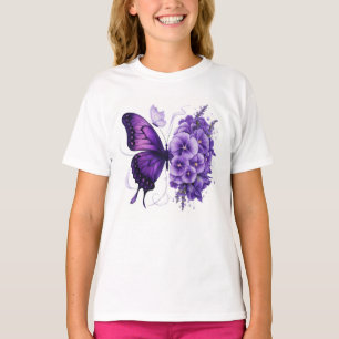 schöner lila Schmetterling niedlich T-Shirt