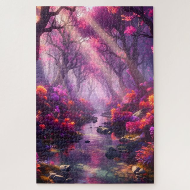 Schöner lila Wald  Puzzle (Vertikal)