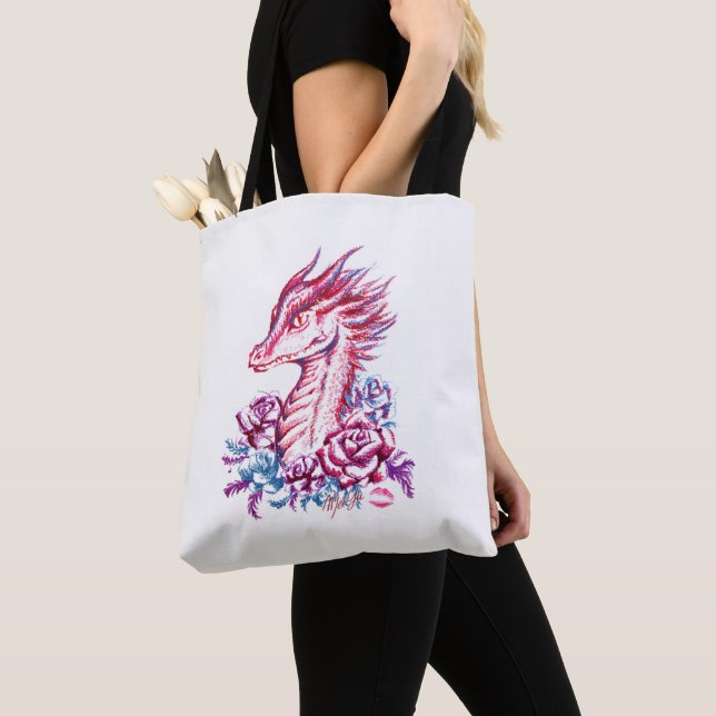 Schöner Lipstick Dragon Art US Made Tote Bag (Von Nahem)