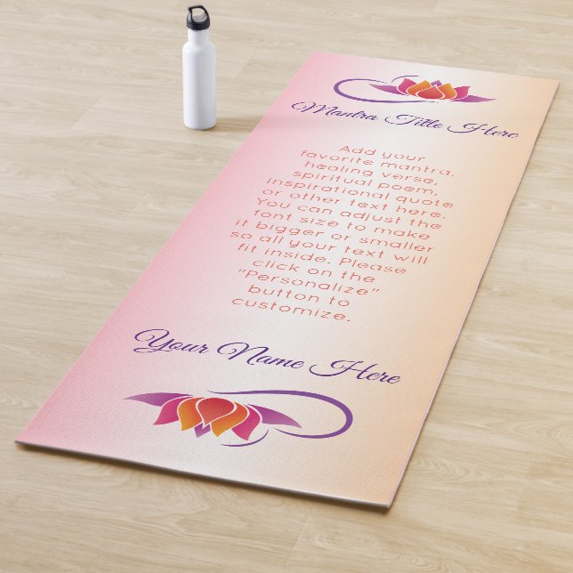Schöner Lotos lila orange rosa Ombre Abstufung Yogamatte (Beispiel)