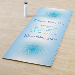 Schöner Lotus-Friedensblaue weiße Ombre Abstufun Yogamatte