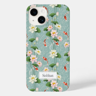 Schöner Lotus und Koi-Fisch Zen-Kunst personalisie Case-Mate iPhone 14 Hülle
