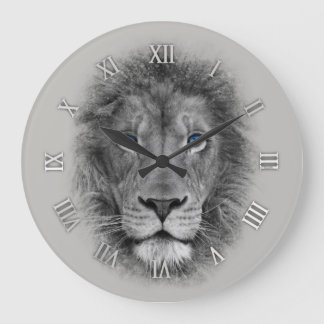 Schöner Löwe mit blaue Augen-Wanduhr Große Wanduhr