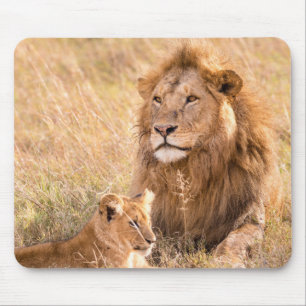 Schöner Löwe und Cube Mousepad