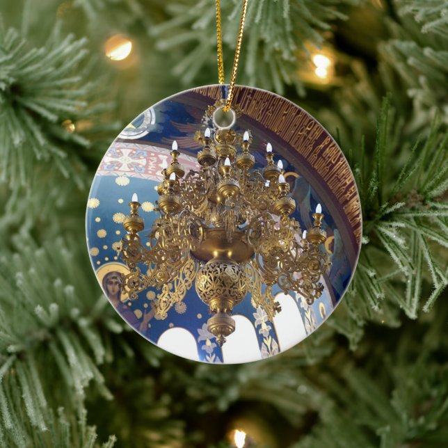 Schöner Lüster in der Kathedrale Keramik Ornament (Baum)