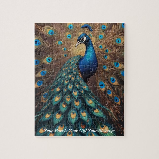 Schöner majestätischer Splendor: Der Boho Peacock Puzzle (Vertikal)