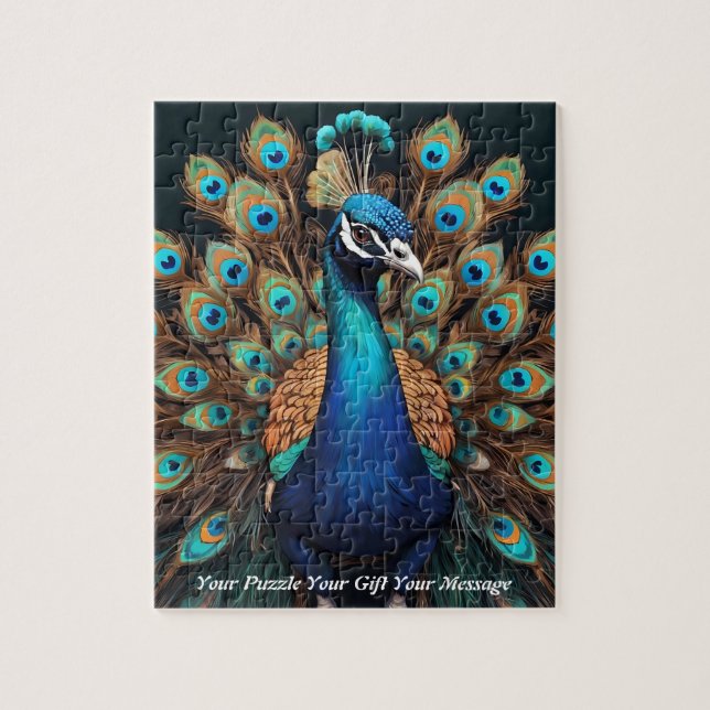 Schöner majestätischer Splendor: Der Boho Peacock Puzzle (Vertikal)