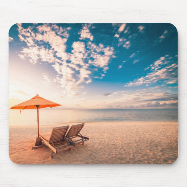 Schöner Malediven-Strand-Sonnenuntergang Mousepad (Vorne)