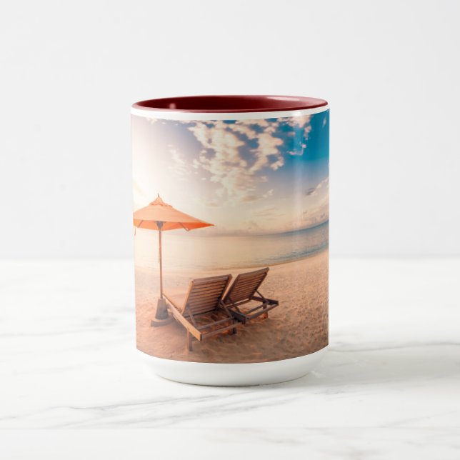 Schöner Malediven-Strand-Sonnenuntergang Tasse (Zentrum)