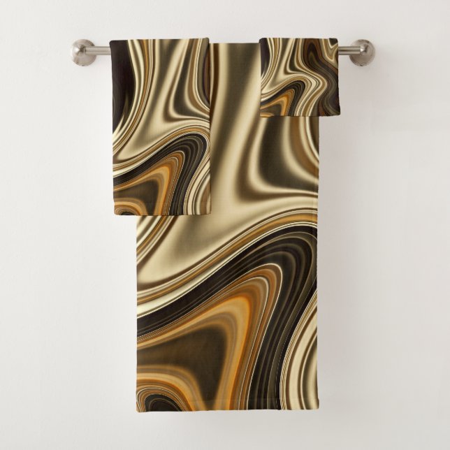 Schöner Marmorstil - warmes Braun Badhandtuch Set (Insitu)