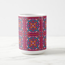 🤩 Schöner Maron und Türkis Azulejos, Kaffeetasse