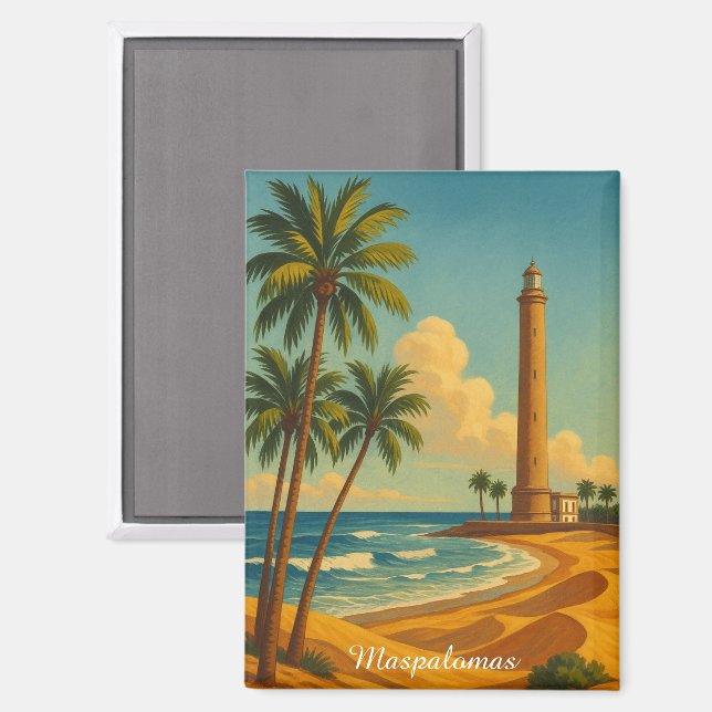 Schöner Maspalomas Meloneras Strand Gran Canaria Magnet (Vorderseite/Rückseite)