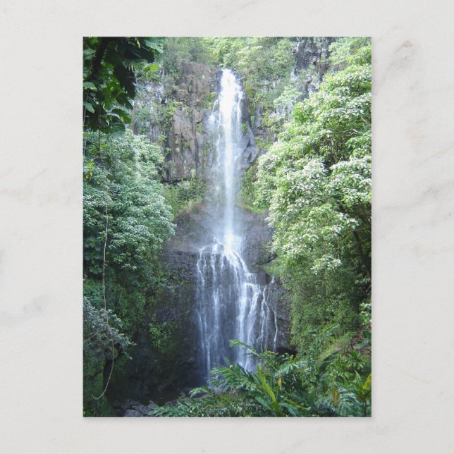 Schöner Maui Wasserfall Postkarte (Vorderseite)