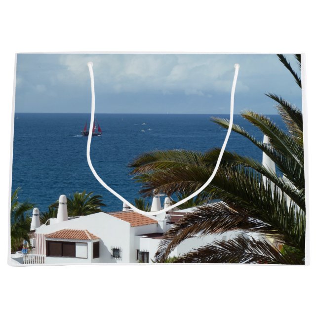 Schöner Meerblick Große Geschenktüte (Vorderseite)