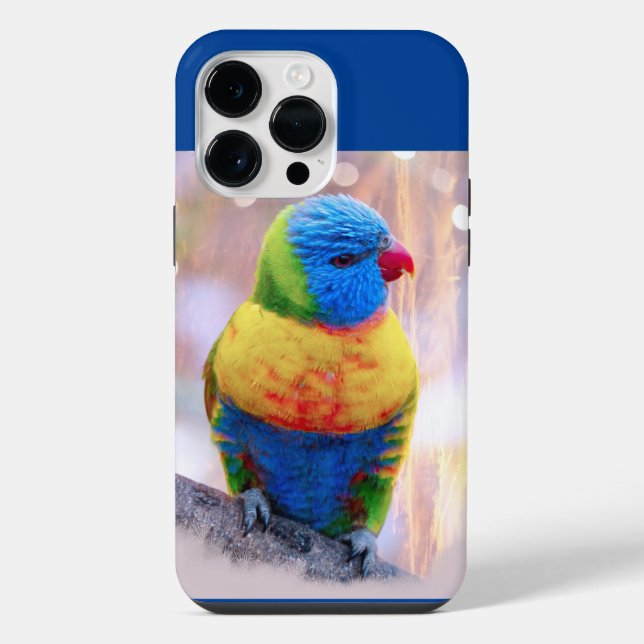 Schöner mehrfarbiger Papagei iPhone Hülle (Rückseite)