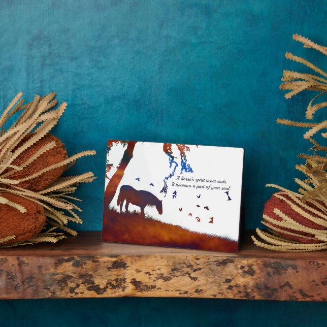 Schöner Minimalistischer Geist der PferdeMemorial Fotoplatte (Seite)