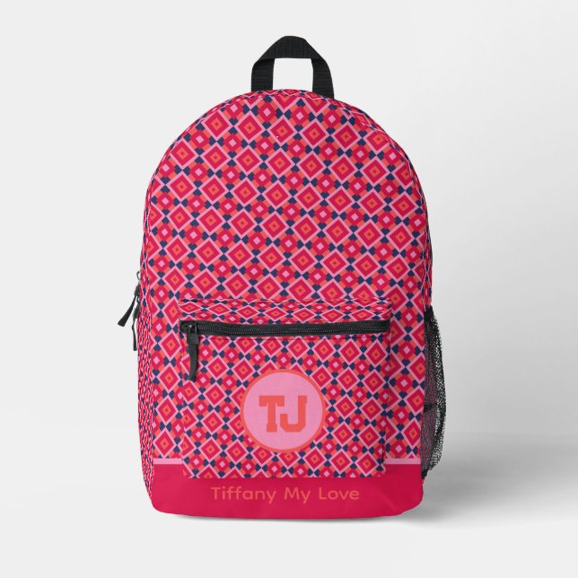 Schöner Mit Monogramm Rucksack für Grundschullehre (Vorderseite)