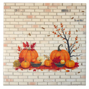 Schöner, moderner glücklicher Erntedankfall Fliese