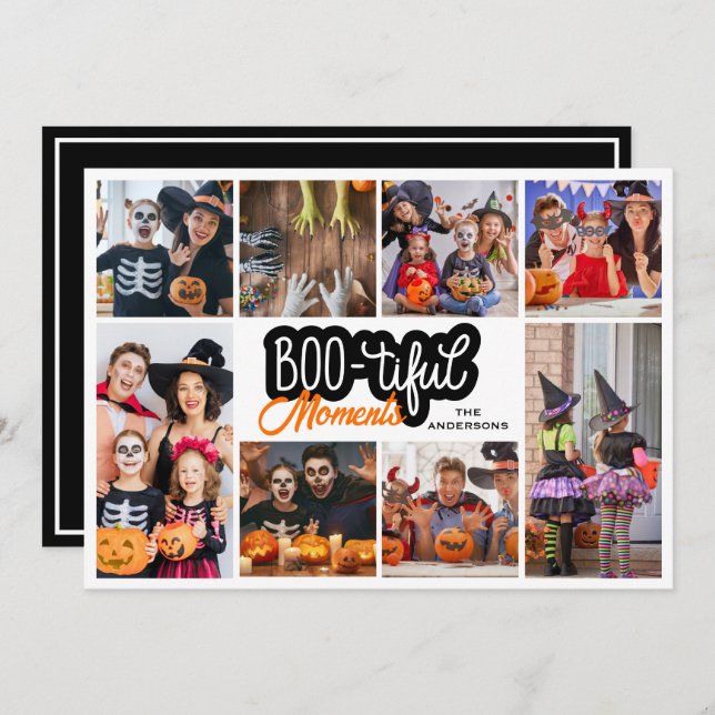 Schöner Moment Halloween FotoCollage Karte (Vorne/Hinten)