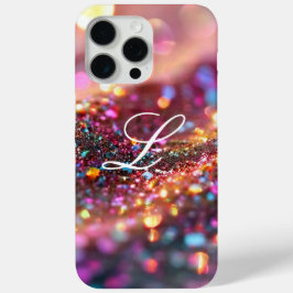 Schöner Monogram Glitzer Rainbow Glamour Case-Mate iPhone Hülle
