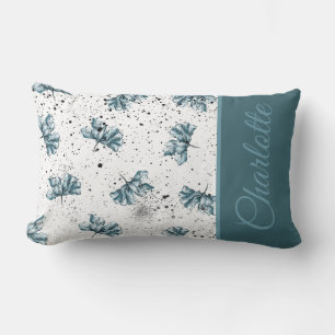 Schöner Monogram-Stahl Blau Lendenkissen