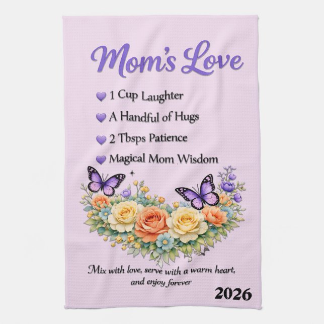 Schöner Muttertag Mamas Liebe Geschirrtuch (Vertikal)