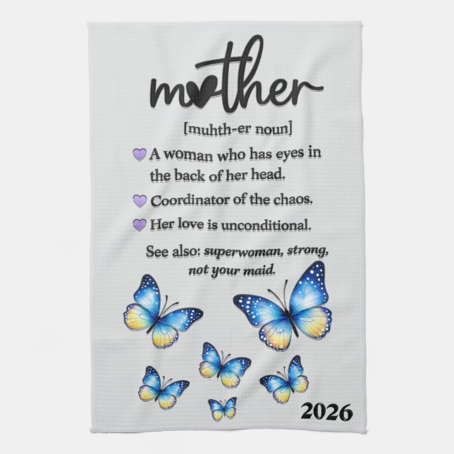 Schöner Muttertag Mutter Definition Geschirrtuch (Vertikal)