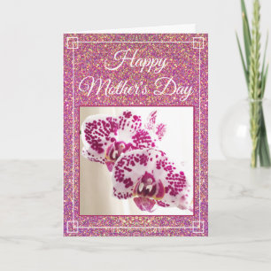 Schöner Muttertags-Glitter Custom Blumenfoto Karte