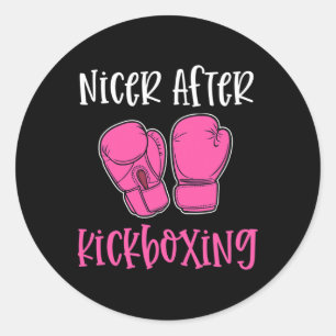 Schöner nach Kickboxen Lustiger Wortwitz Workout C Runder Aufkleber