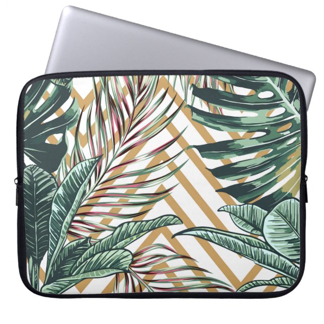 Schöner, nahtloser, blumengeschmückter Hintergrund Laptopschutzhülle (Vorderseite)