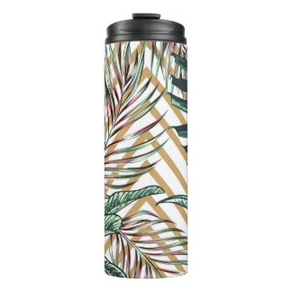 Schöner, nahtloser, blumengeschmückter Hintergrund Thermosbecher