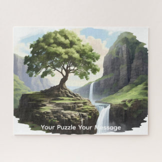 Schöner Neon-glühender Wasserfall-Blütenbaum Puzzle