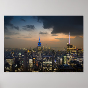 Schöner New Yorker Abend Skyline Poster