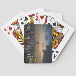 Schöner New Yorker Abend Skyline Spielkarten