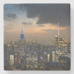 Schöner New Yorker Abend Skyline Steinuntersetzer