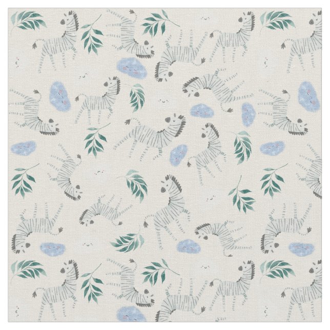 Schöner niedlicher Safari-Pastelldschungel Zebra p Stoff (Nahaufnahme)