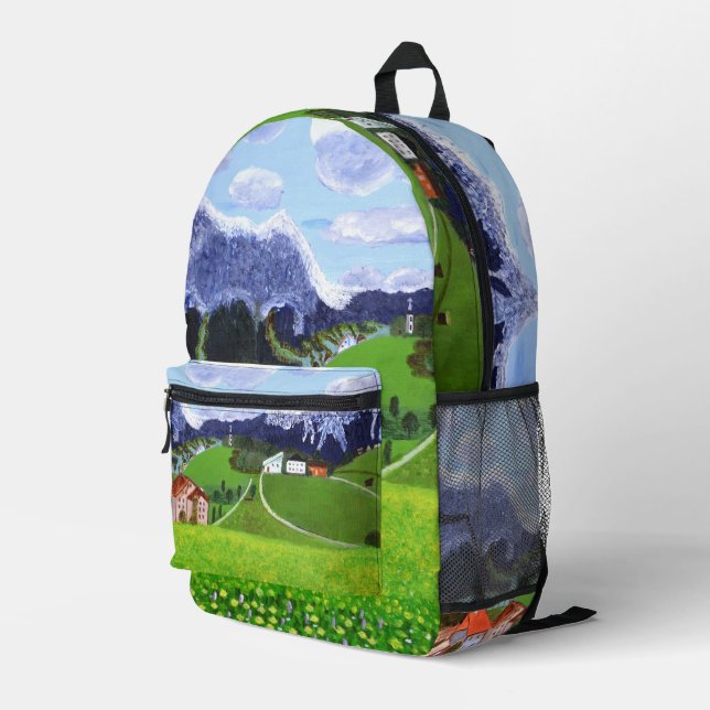 Schöner norwegischer Backpack Bedruckter Rucksack (Rückseitige Ecke Rechts)