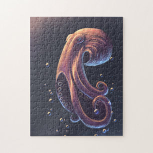 Schöner Oktopus im Wasser Puzzle