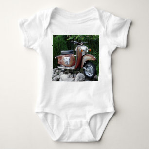Schöner Old Scooter Baby Jersey Bodysuit, White Baby Strampler