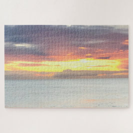 Schöner orange gelber Sonnenuntergang Sommerhimmel Puzzle