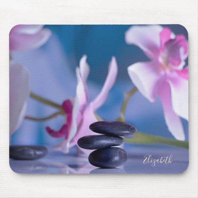 Schöner Orchid, Zen Stones Mousepad (Vorne)