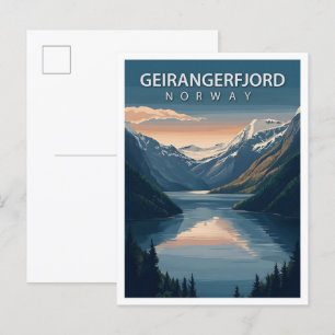 Schöner Ort Geirangerfjord Norwegen Reise Postkarte