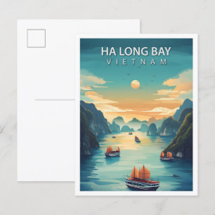 Schöner Ort Ha Long Bay Vietnam Reise Postkarte