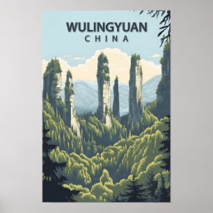 Schöner Ort Wulingyuan China Kunst Reise Poster