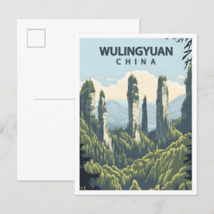 Schöner Ort Wulingyuan China Kunst Reise Postkarte