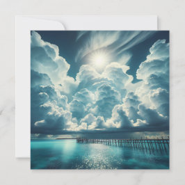 Schöner Ozean, Dock und florierende Wolken