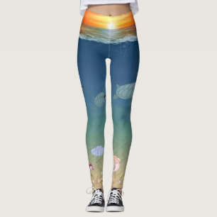 Schöner Ozean-Sonnenaufgang, Meeresschildkröten un Leggings