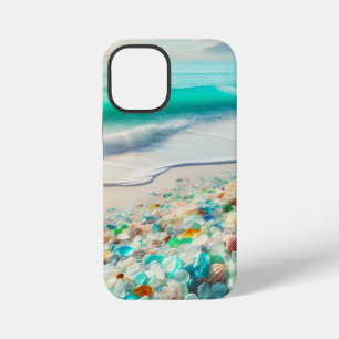 Schöner Ozeanstrand mit Meeresglas   iPhone 12 Mini Hülle