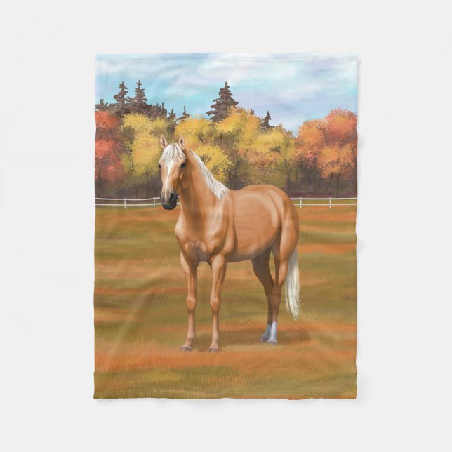 Schöner Palomino Quarter Reitstall Fleecedecke (Vorderseite)